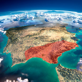 Lage von Andalusien