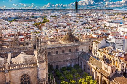 Blick von der Kathedrale von Sevilla